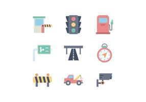 Set di icone del traffico stradale gratis vettore