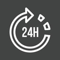 Icona invertita della linea di servizio 24 ore su 24 vettore