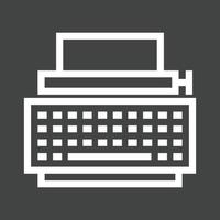 icona della linea della macchina da scrivere invertita vettore