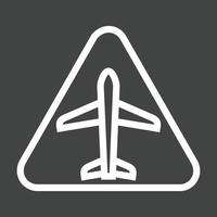 aeroporto cartello linea rovesciato icona vettore