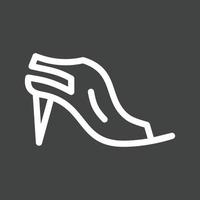 elegante sandali linea rovesciato icona vettore