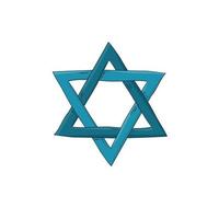 mano disegnato stile stella di david ebraico religioso simbolo. vettore illustrazione nel il piatto stile
