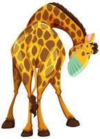 giraffa personaggio dei cartoni animati che indossa la maschera vettore