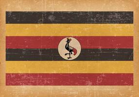 Vecchia bandiera grunge dell'Uganda vettore