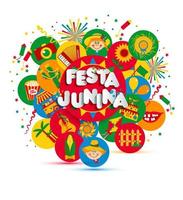 festa junina festival lettering vettore