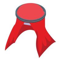 rosso turbante icona isometrico vettore. uomo arabo vettore