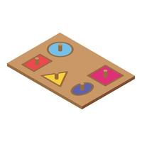 legna Montessori icona isometrico vettore. giocattolo formazione scolastica vettore