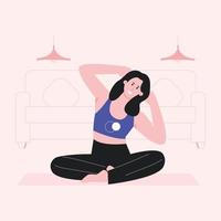 un' piatto illustrazione di meditazione vettore