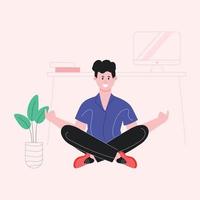 un' piatto illustrazione di meditazione vettore