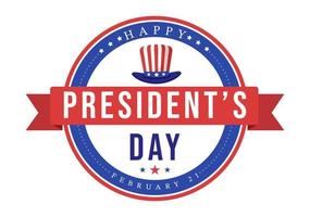 contento presidenti giorno con stelle e Stati Uniti d'America bandiera per il Presidente di America adatto per manifesto nel piatto cartone animato mano disegnato modelli illustrazione vettore