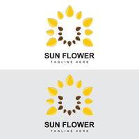 girasole logo disegno, ornamentale pianta giardino pianta icona vettore, azienda Prodotto marca vettore