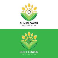 girasole logo disegno, ornamentale pianta giardino pianta icona vettore, azienda Prodotto marca vettore