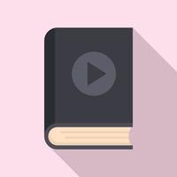 video la modifica libro icona piatto vettore. Audio formazione scolastica vettore