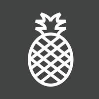 icona invertita linea di ananas vettore