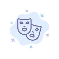maschere ruoli Teatro madrigale blu icona su astratto nube sfondo vettore