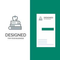 libro penna cibo formazione scolastica grigio logo design e attività commerciale carta modello vettore