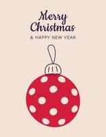 pickleball allegro Natale e contento nuovo anno saluto carta, manifesto, vacanza coperchio. Natale pickleball sfera. vettore illustrazione.