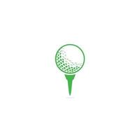 golf palla su tee logo isolato su bianca sfondo . vettore
