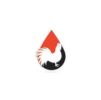Gallo far cadere forma concetto logo design. pollo ristorante vettore logo cartello. rosso cazzo logo simbolo. Gallo logo concetto.