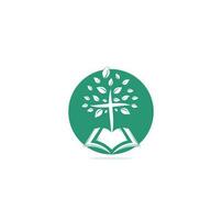 Bibbia attraversare albero Chiesa logo design. Bibbia Chiesa logo vettore