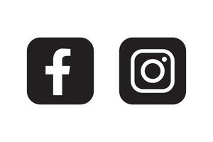 Facebook e instagram icona vettore
