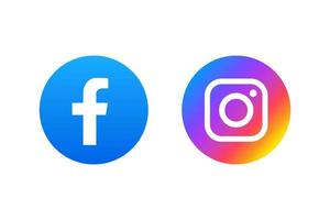 Facebook e instagram icona vettore