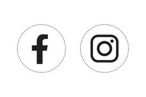 Facebook e instagram icona vettore