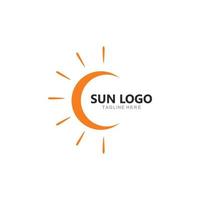 impostato di sole logo vettore icona illustrazione modello