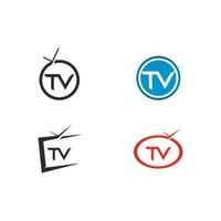 tv logo design piatto icona illustrazione vettore