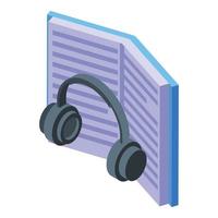 Audio libro icona isometrico vettore. bambini formazione scolastica vettore