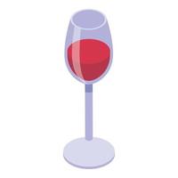 rosso vino bicchiere icona isometrico vettore. alcool cocktail vettore