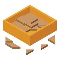 Montessori gioco scatola icona isometrico vettore. giocattolo formazione scolastica vettore