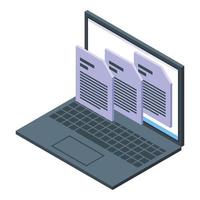 il computer portatile dati File icona isometrico vettore. sd carta vettore