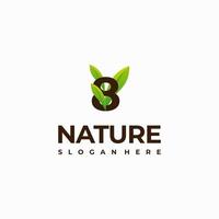 8 numero foglia iniziale natura logo disegni, moderno numero verde natura logo vettore icona illustrazione