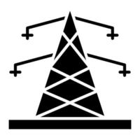 icona del glifo della torre elettrica vettore