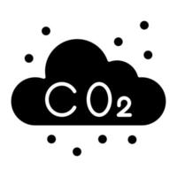 icona del glifo co2 vettore