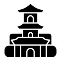 stupa glifo icona vettore