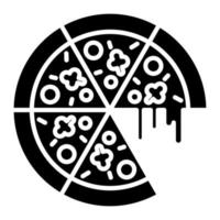 icona del glifo della pizza vettore