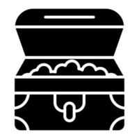 icona del glifo dello scrigno del tesoro vettore