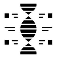 icona del glifo del dna vettore