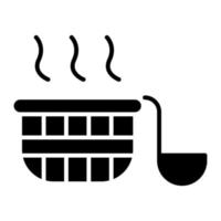 icona del glifo della sauna vettore