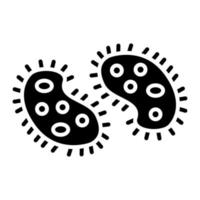 batterio glifo icona vettore
