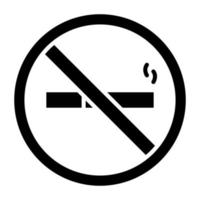 icona del glifo non fumatori vettore