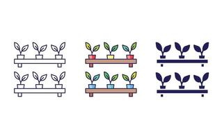 verticale agricoltura, pianta linea icona isolato su bianca sfondo, vettore illustrazione