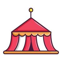 circo tenda icona, cartone animato stile vettore