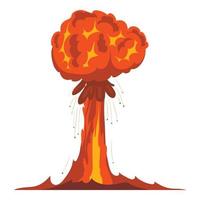 atomico esplosione icona, cartone animato stile vettore