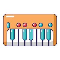 sintetizzatore pianoforte icona, cartone animato stile vettore
