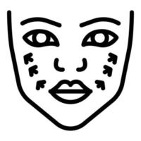 coppettazione facciale massaggio icona schema vettore. viso pelle vettore