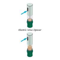 elettrico vino opener icona, isometrico stile vettore