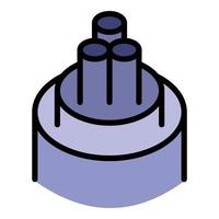 tre nucleo cavo icona colore schema vettore